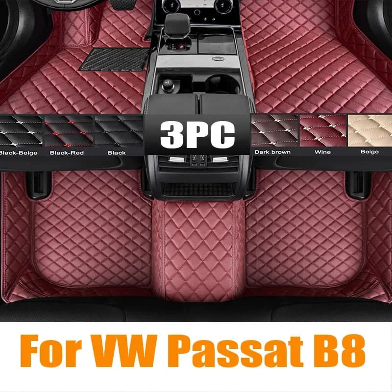 Tappetini per auto in pelle originali su misura per VW VW Passat B8 2017 2018 2019 2020 Tappeti Tappetini per piedi rivestimento automobilistico