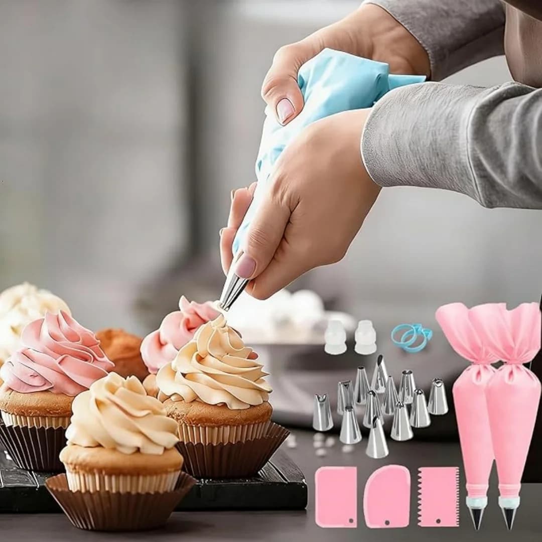 Set of 40 tips for decoration stainless steel cakes, nozzles for cream and sugar paste, pastry and cupcake accessories