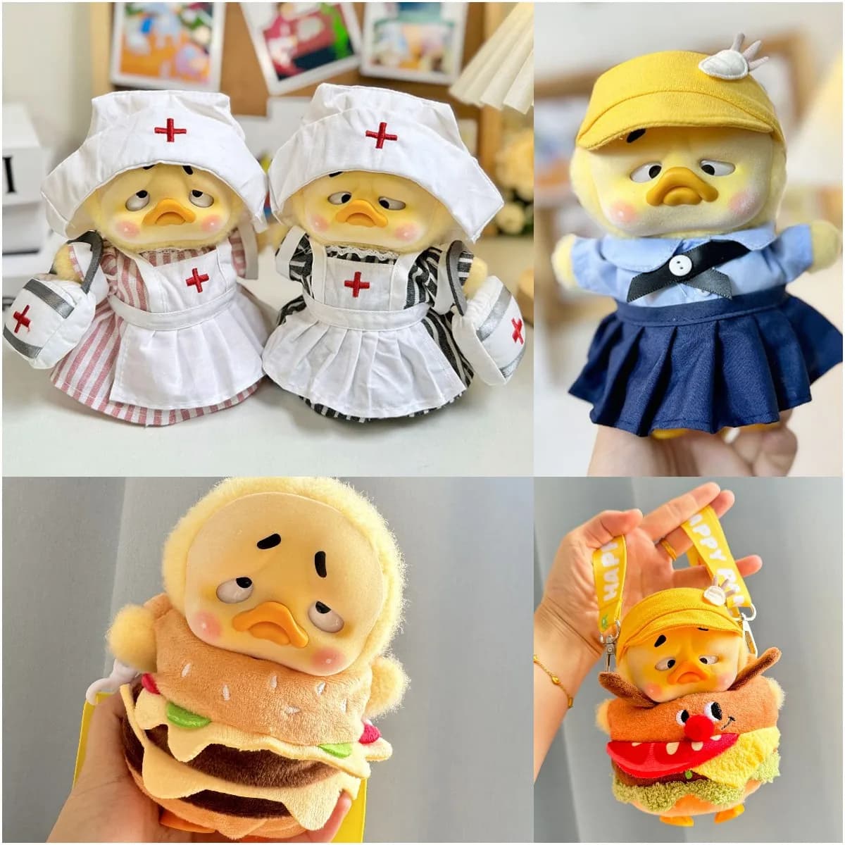 Annoying Duck Nurse Suits Skirt Duck Hat Upset Duck Clothing Plush Series Cute Baby Accessories Small Yellow Duck Doll Clothes
