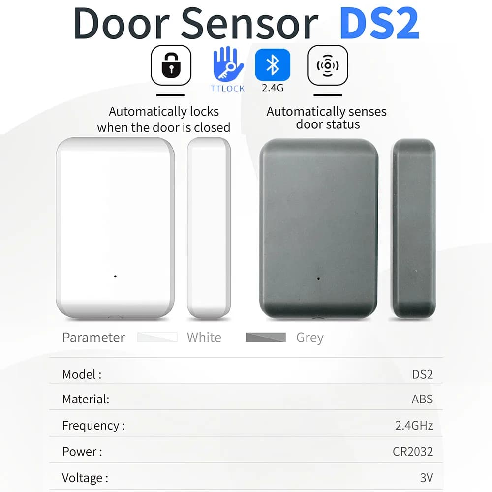 Sensore per Porte e Finestre DS2/DS3, Rilevatore di Apertura/Chiusura, Controllo Remoto Wireless tramite APP per Allarme Casa Intelligente e Protezione di Sicurezza
