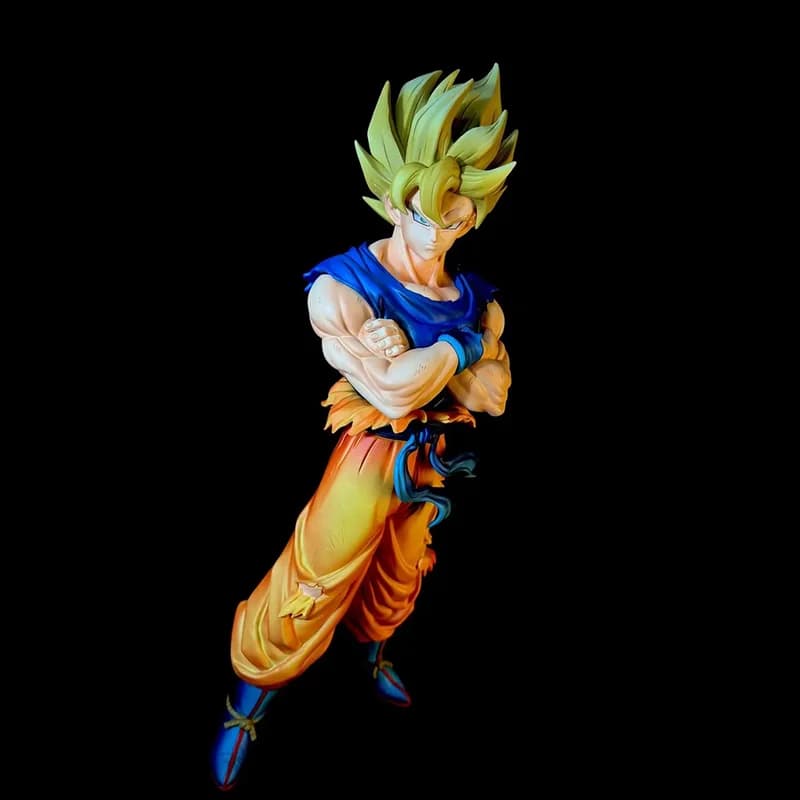 Dragon Ball Super Saiyan 2 Goku con braccia piegate, action figure in PVC, statua GK, decorazione da scrivania, ornamento per collezionisti di anime, idea regalo.