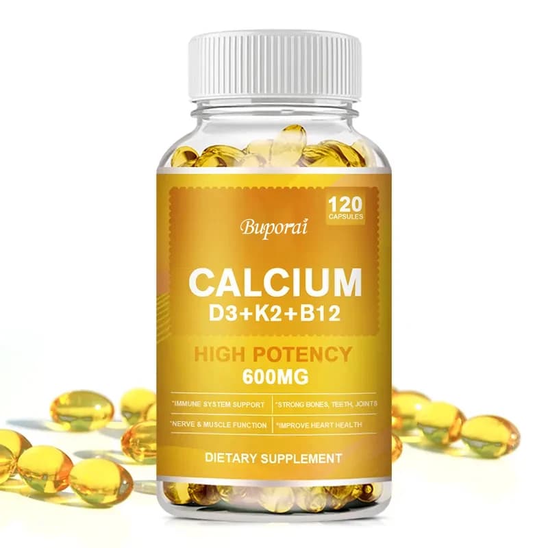 Vitamin K2 and D3 + B12 +Calcium supplement - Supports the health of bones, teeth and muscles and immune system