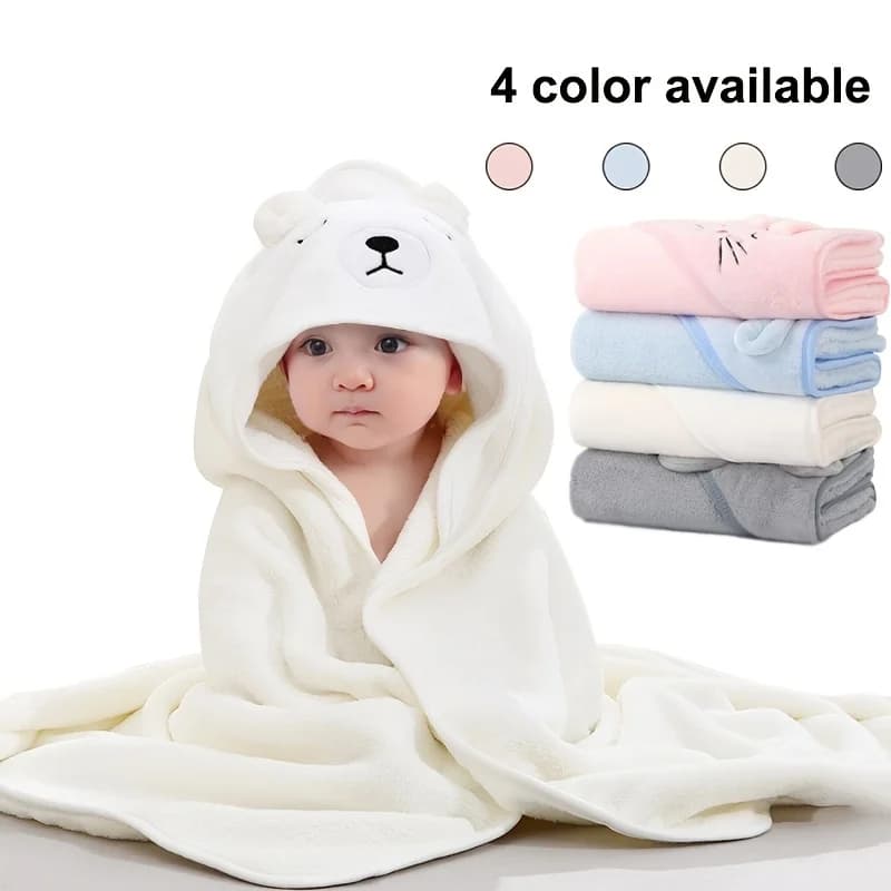 New Baby Bathroom Towel Newborn Baby Towel With Hooded Towel for Newborn Baby Coral Fleece Animated Cartoon Baby bathrobe