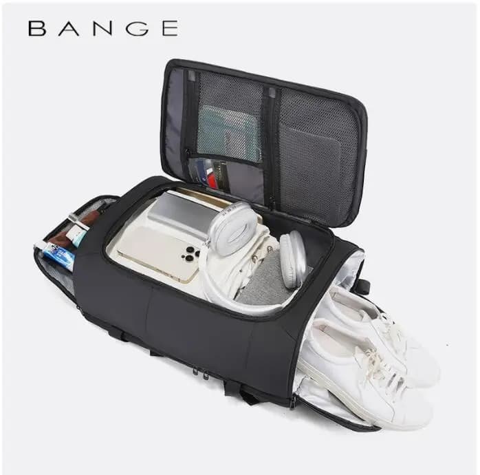 BANGE 40L Travel Backpack with Shoe Compartment Large Capacity Weekender Bag Daypack Fits 17.3 Inch Laptop Carry-on Luggage Bag