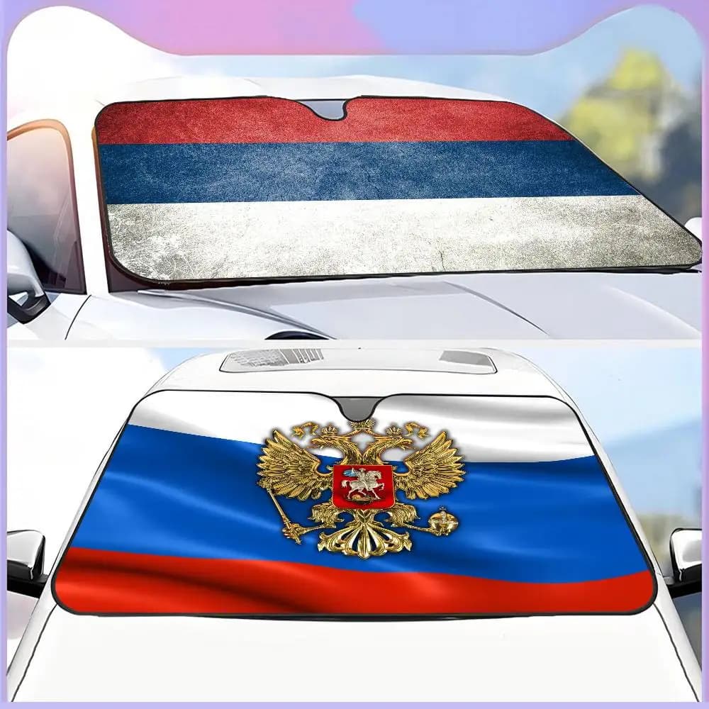 Classic Russia Flag Parabrezza per auto Parasole Copertura Pieghevole Automotive Parasole Visiera Finestra Riflettore UV Auto Mantenere l'auto fresca