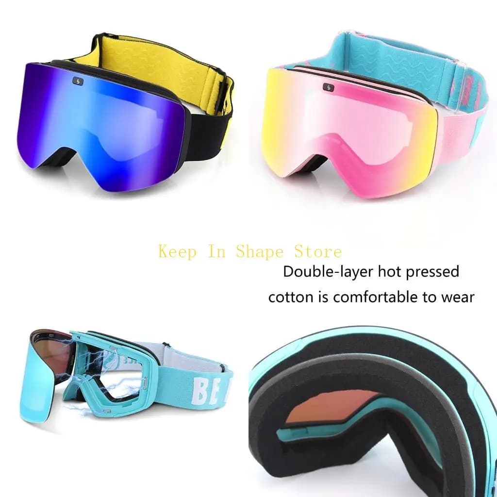 U1JC Ski Goggles Snowboard Winter Snow Lens Double Layers Anti-fog Skiing Glasses UV for Protection Skating Eyewear