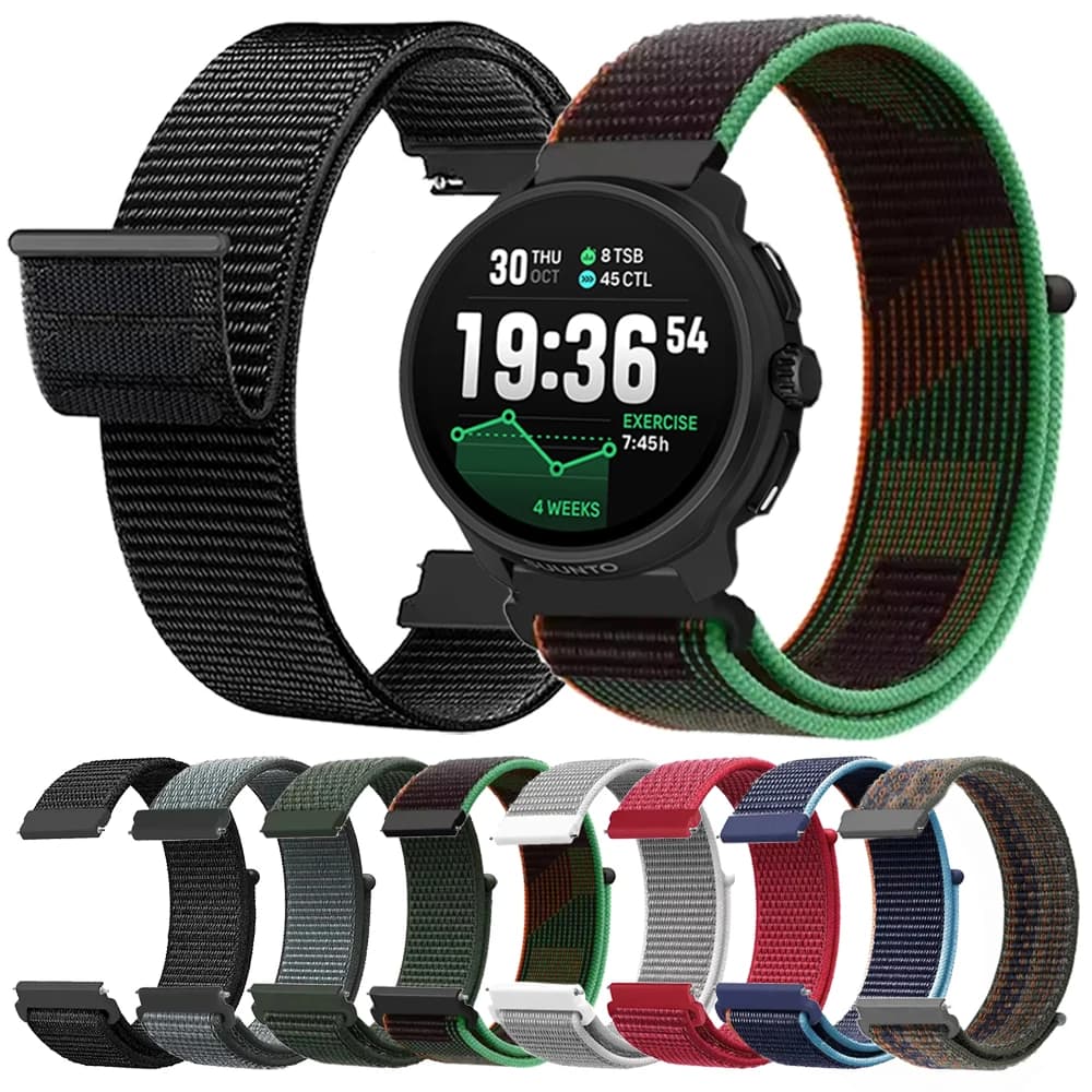 20mm 22mm nylon strap for SUUNTO RACE S/2 RUN OCEAN VERTICAL bracelet for SUUNTO 3 Fitness/5/9 PEAK DLC straps for sports watches