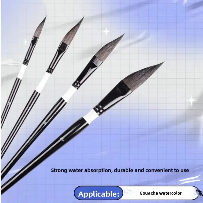 4 pezzi set tirare filo pennello guazzo nylon capelli a forma di coltello penna per acquerello penna per pittura ad acqua pennello da disegno artistico dipinto a mano