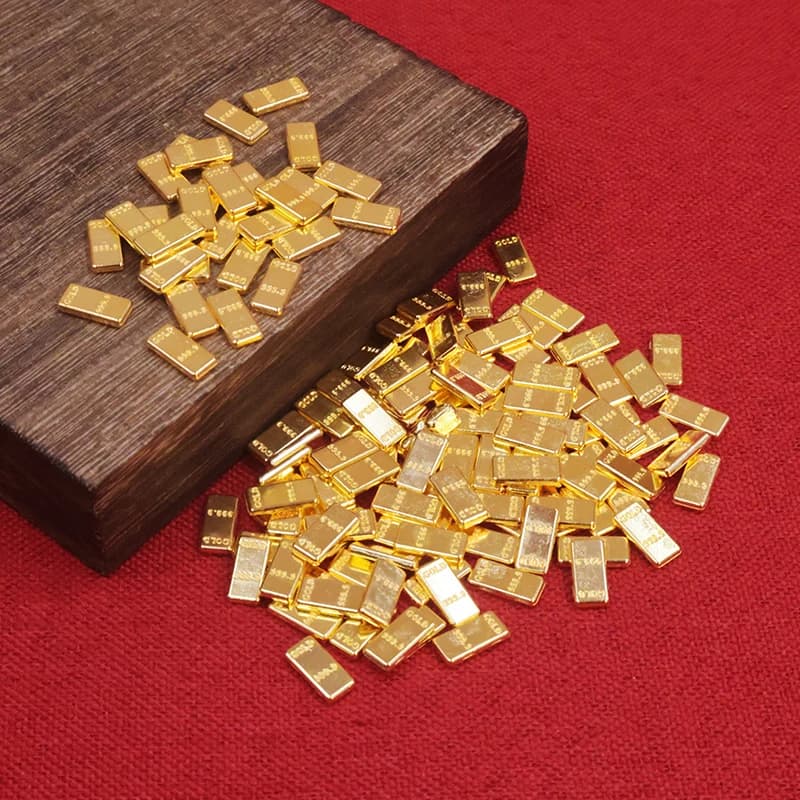 50 pz/set casa delle bambole in miniatura barre d'oro modello per la decorazione della casa delle bambole bambini finta gioca giocattoli regalo