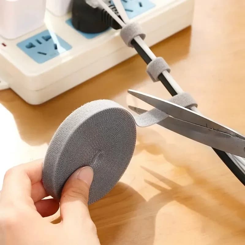 Strumento per l'organizzazione dei cavi dati, Organizzatore di cavi riutilizzabile in velcro, Fascetta per cavi del computer, Gestione cavi desktop, Cinghia di fissaggio