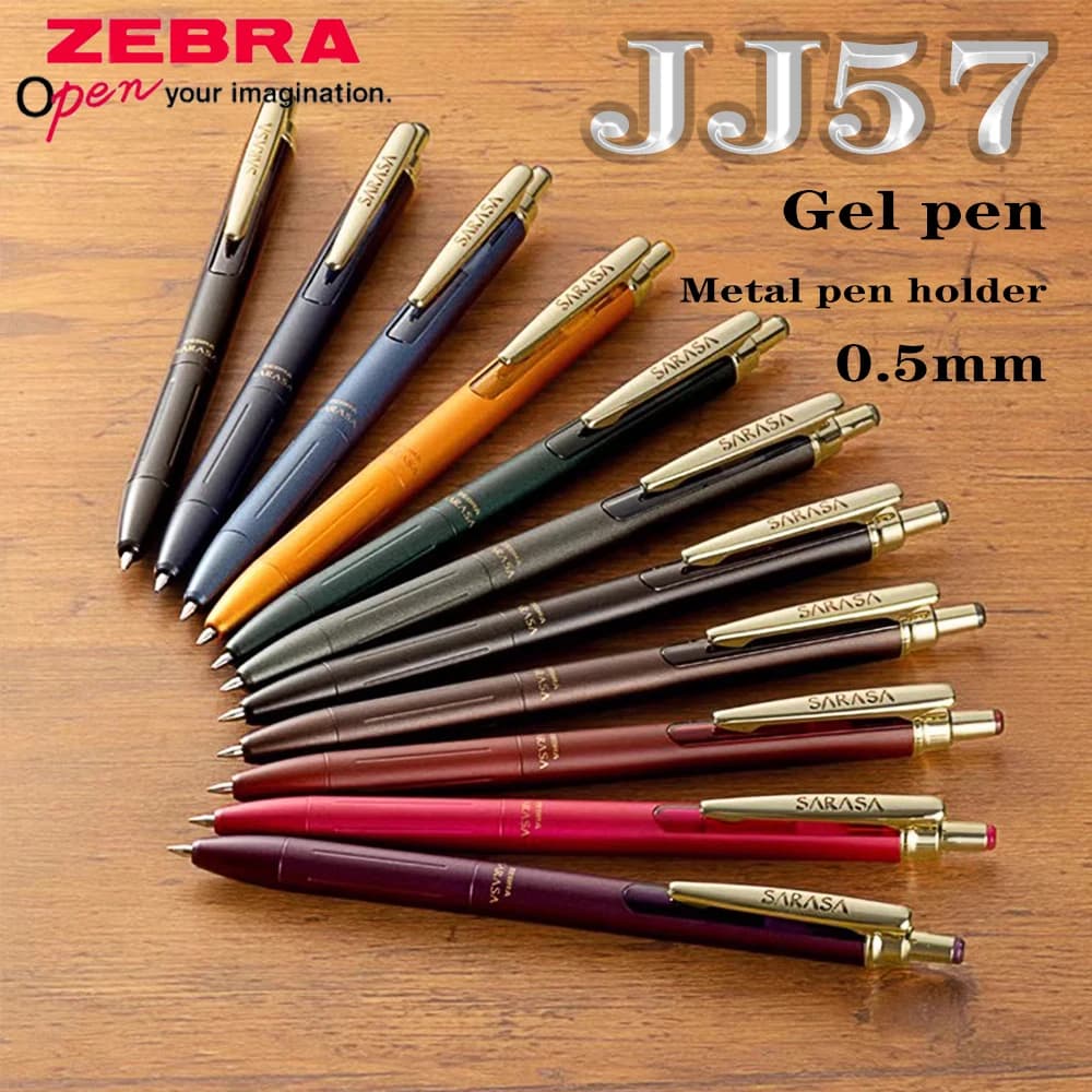 Giappone ZEBRA Penna Gel in metallo JJ57 Inchiostro a colori Forniture per ufficio ad asciugatura rapida Ritorno a scuola Penne per cancelleria Kawaii per la scrittura