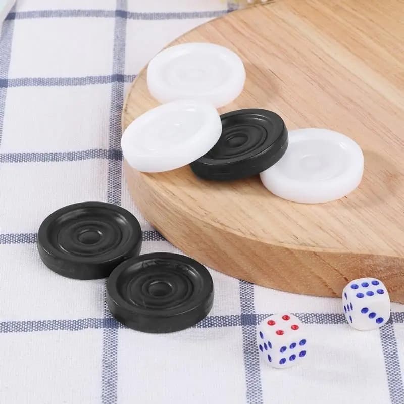 Dama in plastica da 32 pezzi, scacchi bianchi neri internazionali, dama del backgammon