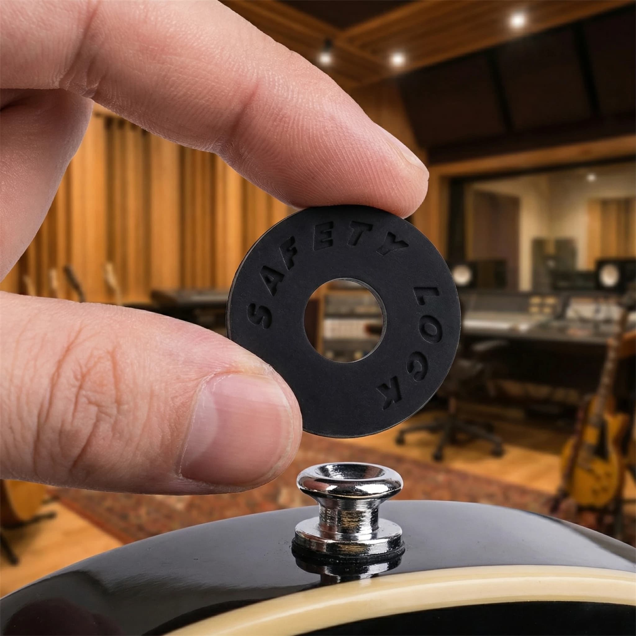Miwayer Fermacinghio in Gomma Nera per Chitarra, 12 Paia in Silicone Premium, Blocco di Sicurezza per Cinghia, per Chitarra Elettrica Acustica Basso Ukulele
