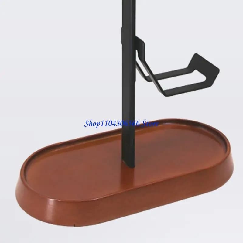 02DD Base supporto per gancio per cuffie da gioco salvaspazio in legno e metallo con supporto per controller integrato