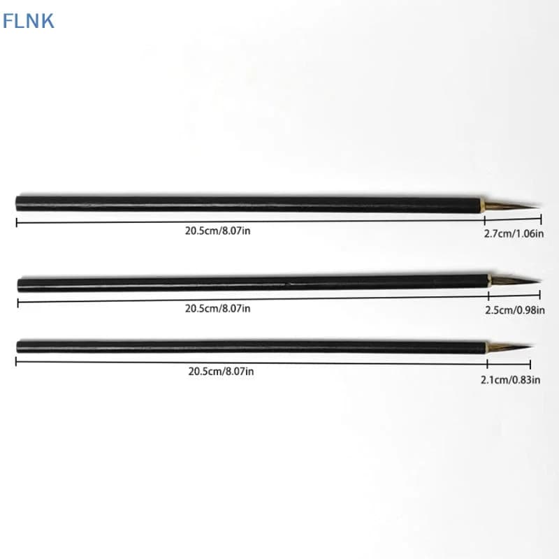【KC】3Pcs/set Chinese Calligraphy Brushes Hook Line Brush Set Fine Detail Paint Brushes For Watercolor Calligraphy Art Painting