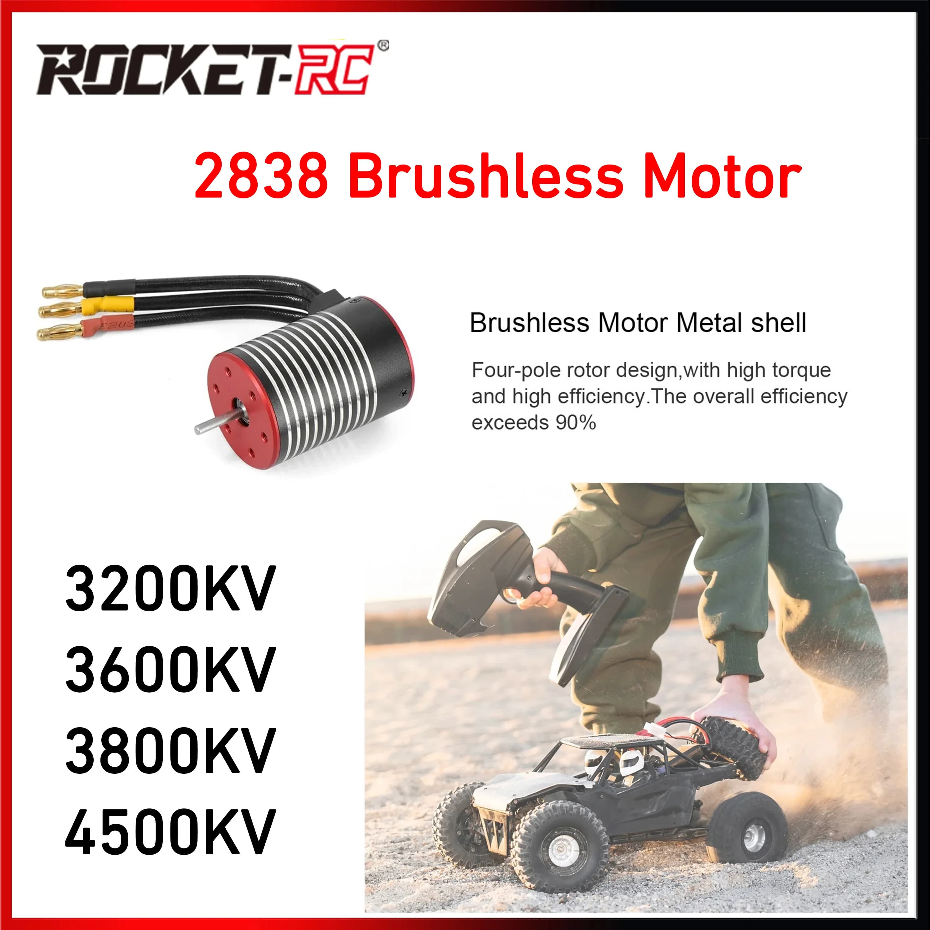 Motore Brushless Impermeabile 2838 3200KV/3600KV/3800KV/4500KV per Auto RC 1/12 1/14, Parti per Crawler e Camion, Wltoys 144001 Traxxas Trx4