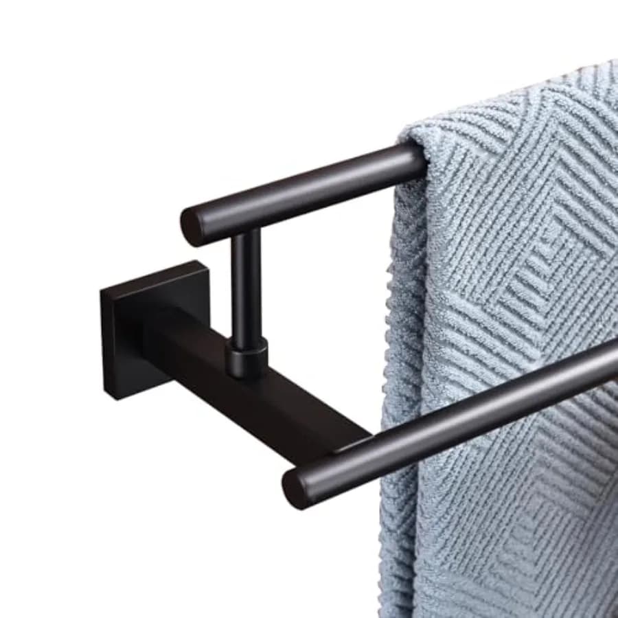 Portasciugamani Doppio da Bagno, Porta Asciugamani in Acciaio Inox SUS304, Supporto per Asciugamani da Parete per Bagno, Accessori per Appendiabiti