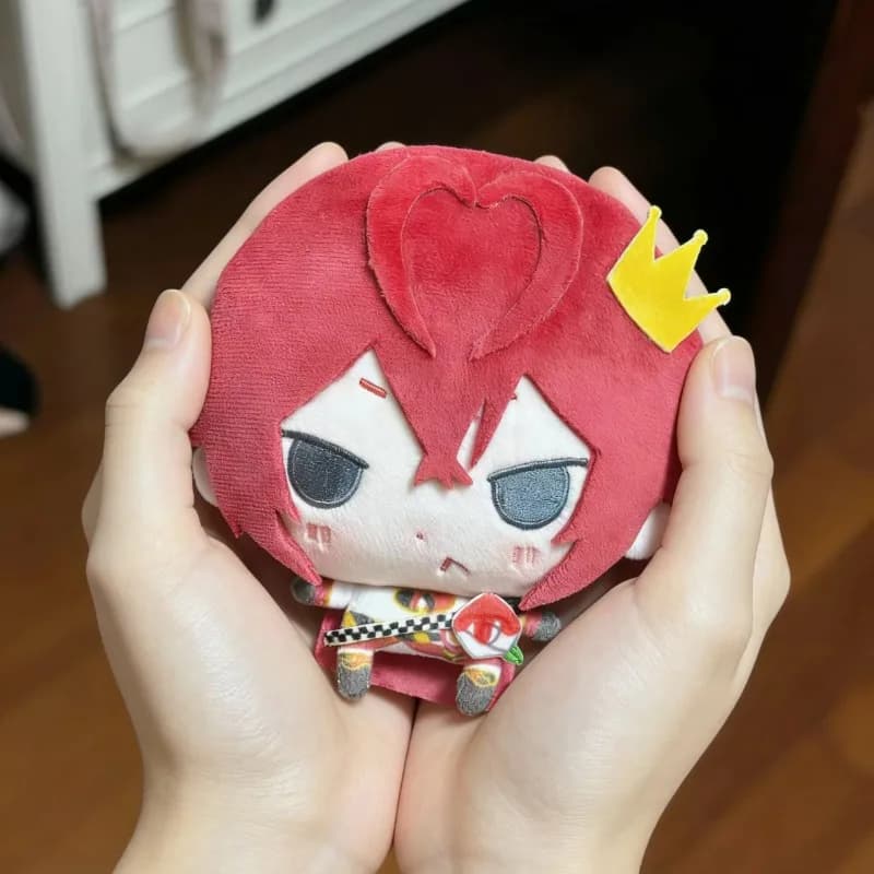 Nuovo Portachiavi Peluche Riddle Rosehearts da 10 cm di Twisted Wonderland, Mini Bambola di Cotone con Corona, Ciondolo per Borsa, Regalo da Collezione per i Fan degli Anime