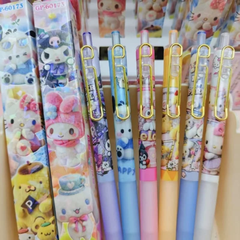 36 Pezzi/Lotto Penne Gel a Pressione Sanrio, Carine Penne Neutre con Inchiostro Nero 0.5mm, Articoli per Scrittura per Ufficio e Scuola