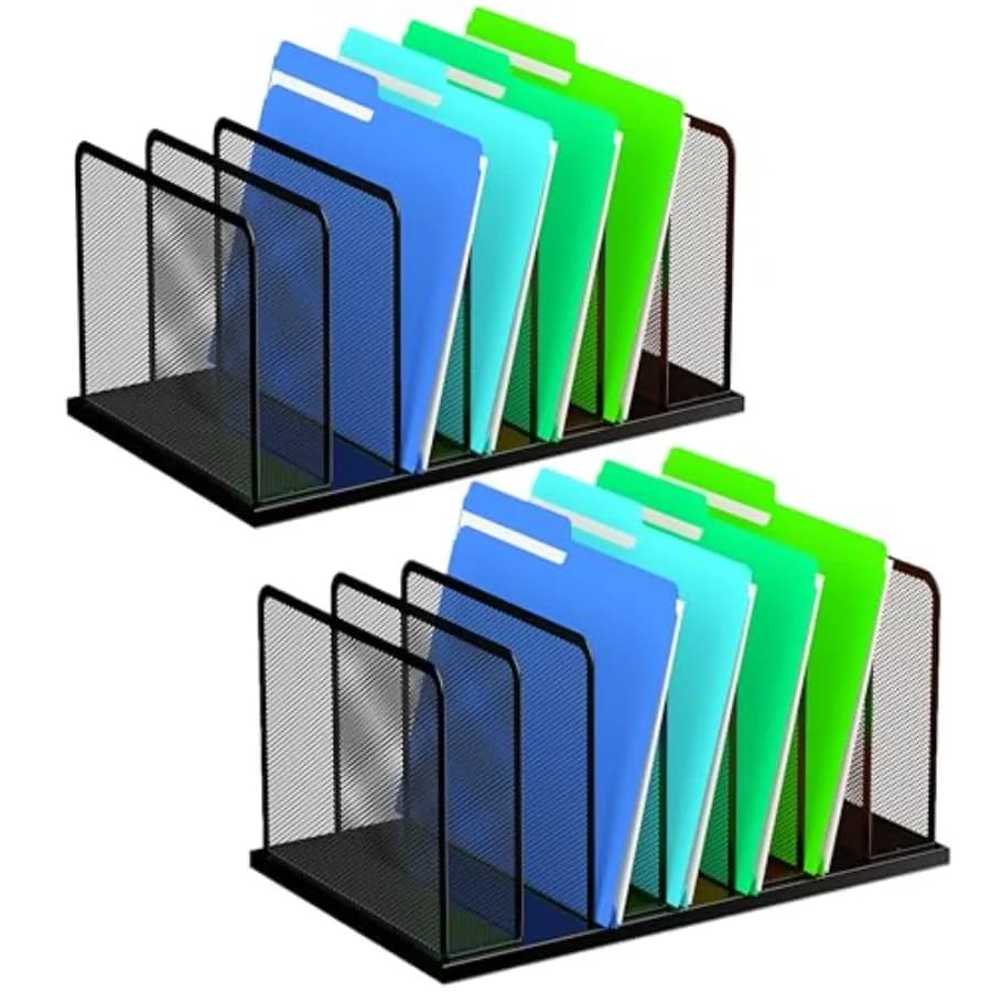 Organizzatore da Scrivania a 7 Scomparti in Rete, Portadocumenti per Ufficio, Casa e Aula