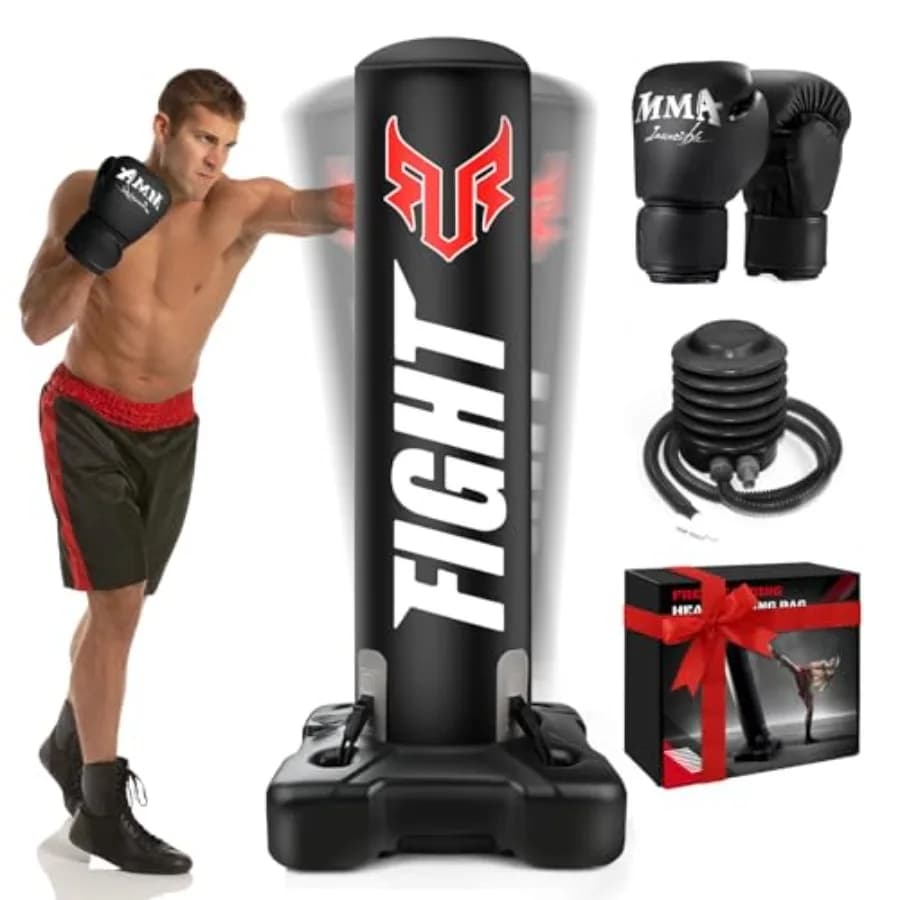 Durable boxing bag with updated base for adults 0,7 mm thickened football pitch for gym workout at home Includes