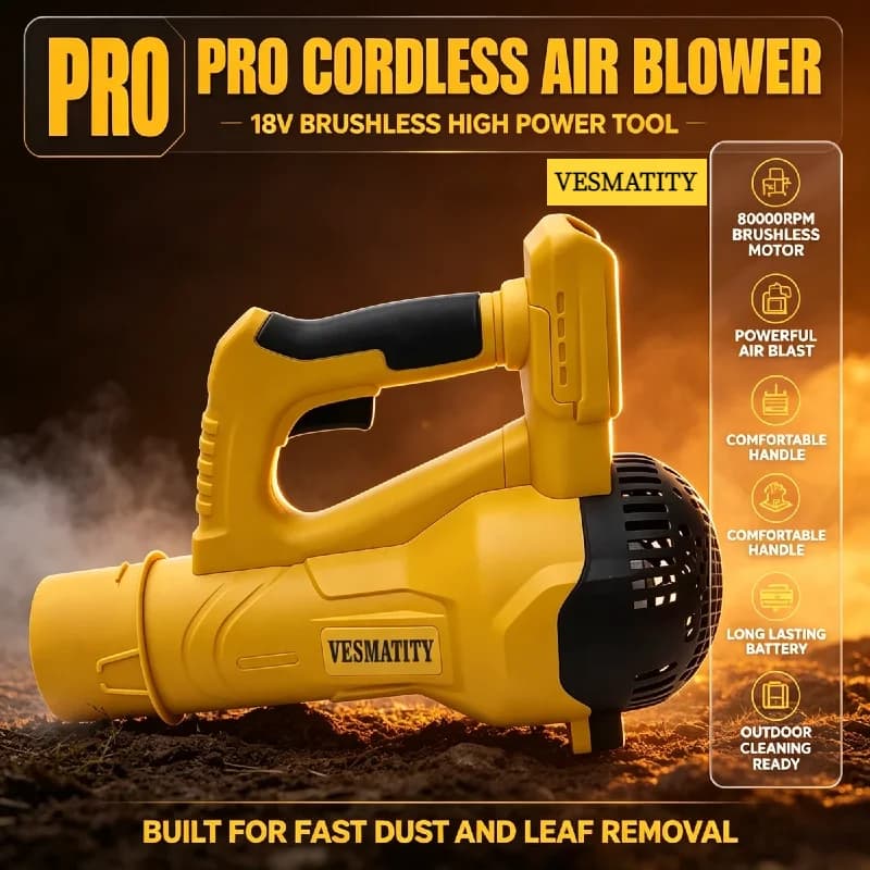 Brushless VESMATITY Cordless Angle Grinder Cutter Electric Wrench Polisher Air Pump Heat Gun for 18V Battery System Xtreme
