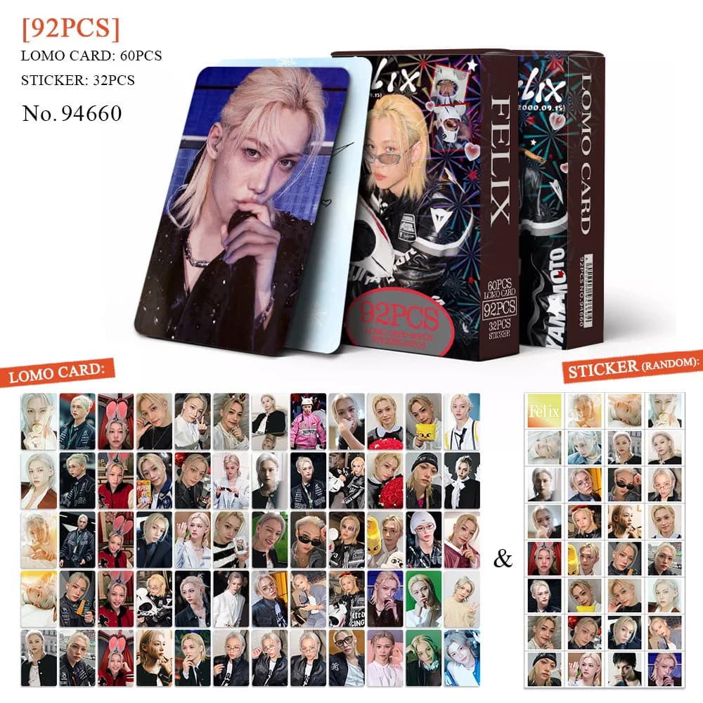 30/92 pezzi di carte LOMO K-pop Stray Kids, nuovo album SKZOO B "DO IT", carte lucide con foto di Felix, Han, Bang Chan, regalo per i fan.