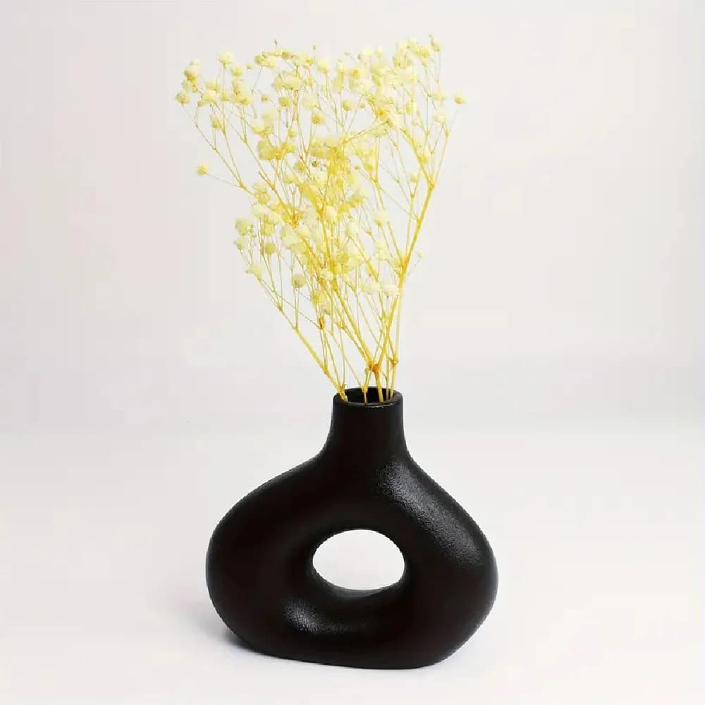 Vaso in ceramica in stile bohémien, vaso creativo per ciambelle, contenitore per composizioni floreali, vaso per decorazioni per la casa