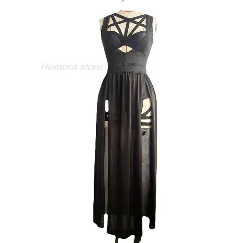 ☣ Costume Cosplay Clea Dessendre 2026, Parrucca, Abito Sfumato, Camicia Bianca a Righe, Set Gonna con Bretelle Scure per Donna ☣ ~!