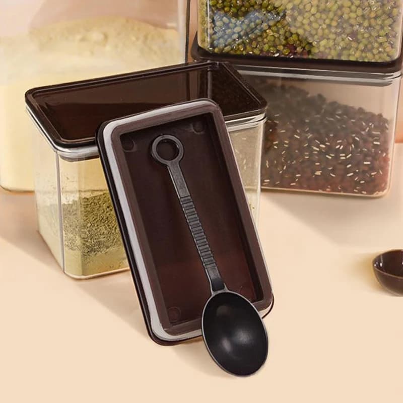 Square Transparent Sealed Jar Coffee Bean Sealed JarPlastic Sealed Box Storage Jar Storage Containers Special Fruit Powder Box