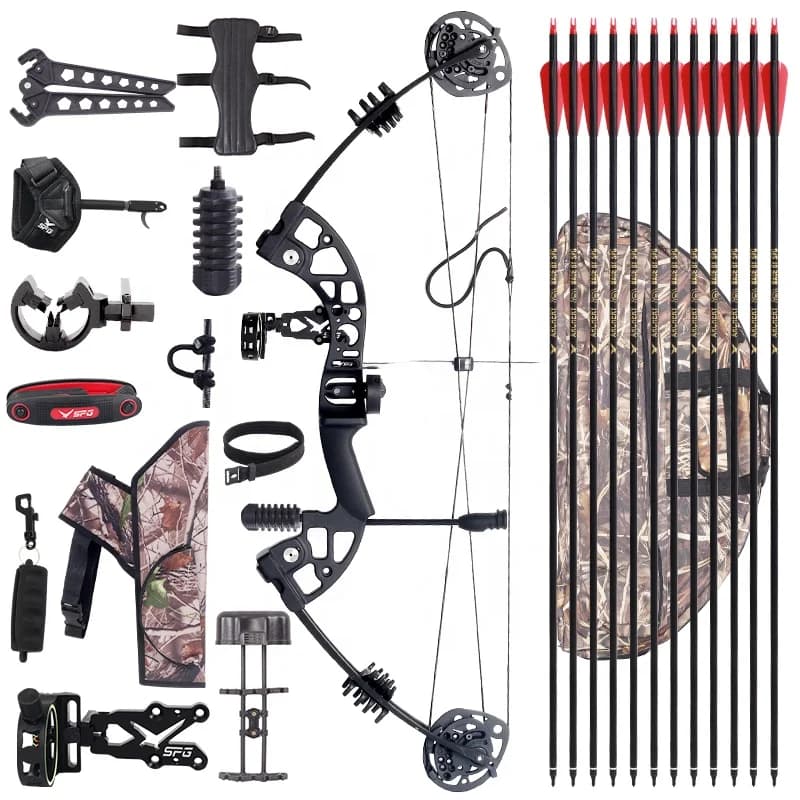 STARCN Tiro con l'arco B1 Bersaglio Arco composto e set di frecce Stabilizzatore Sight Release Starter Shooter Pacchetto arco composito