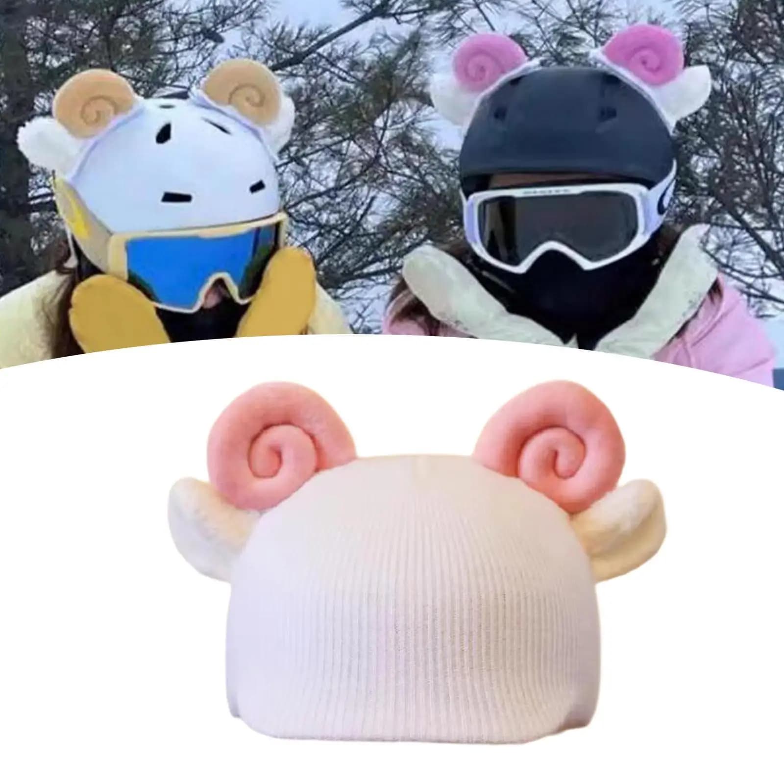 Ski Copricasco Cute Winter Copricapo shaped hot sheep for cycling Fun Riding Skiing Single Table Bicycle Double Table