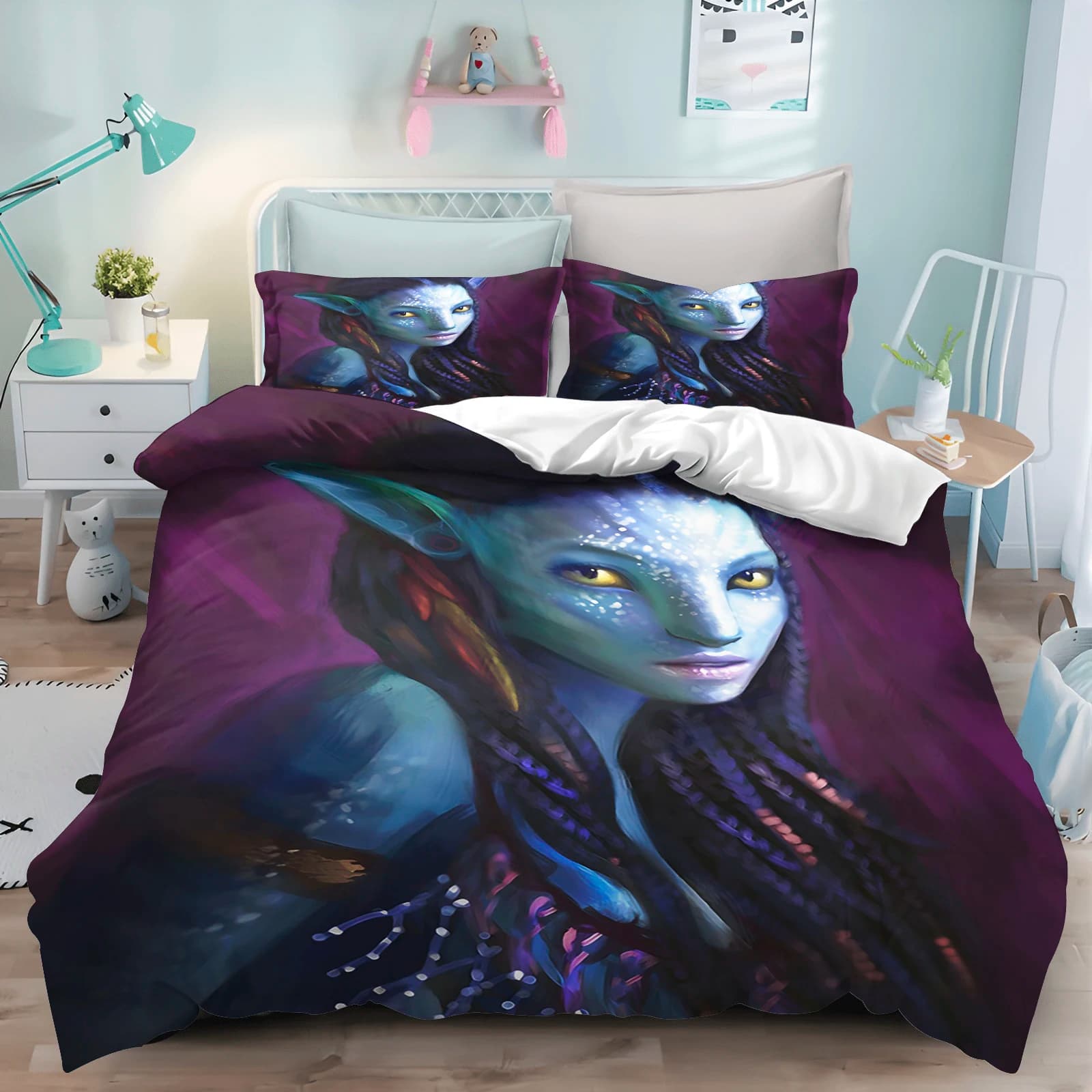Bedding Set Avatar Cartoon Duvet Cover 100% Polyester Childlike Innocence Bedroom Decor Adult Gift