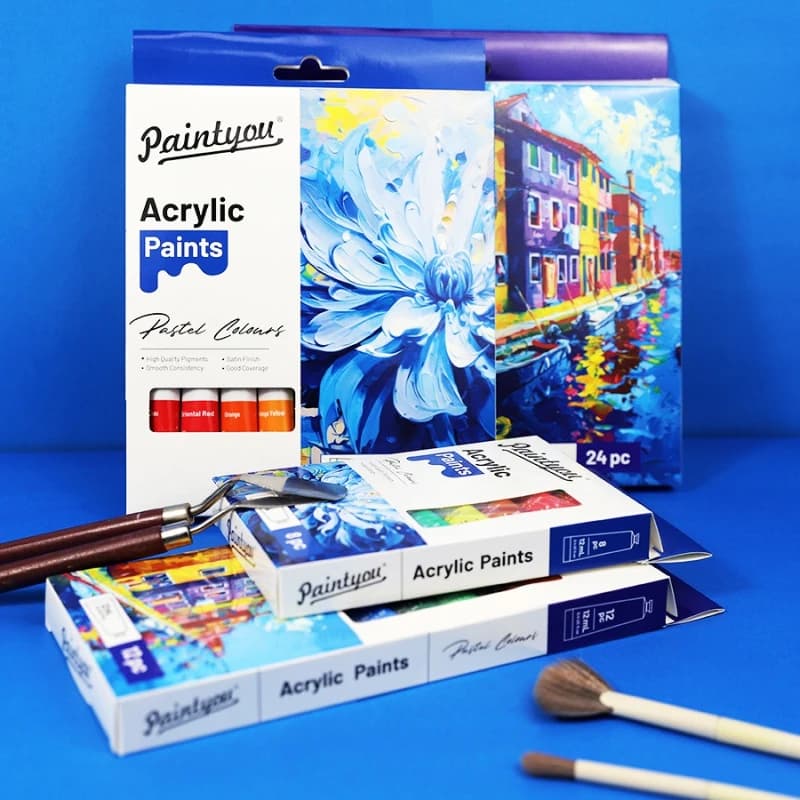 8/12/18/24 Acrylic Paint Set Waterproof 12ml Hand-painted DIY Children Graffiti Art Supplies