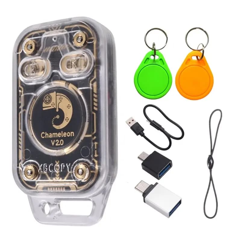 Emulatore Lettore di Chip RFID ABSQ-Chameleon Ultra V2.0 + 2 Portachiavi UID Duplicatore NFC 125K 13.56Mhz con Funzione di Decodifica Carte
