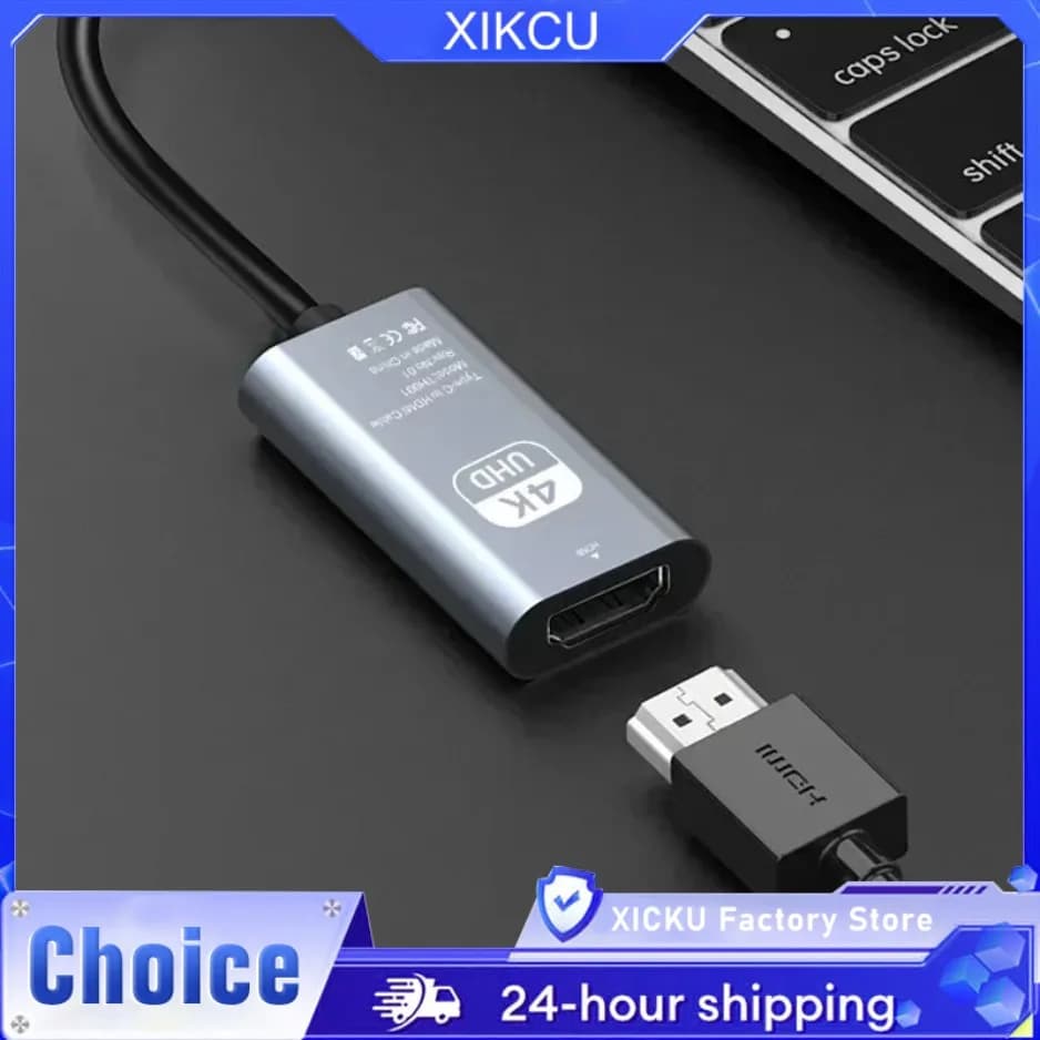 4K adapter compatible with TIPO C to HDMI cable USB C USB3.1 male to HDTV female for iPhone 12-16 Xiaomi Laptop TV MacBook