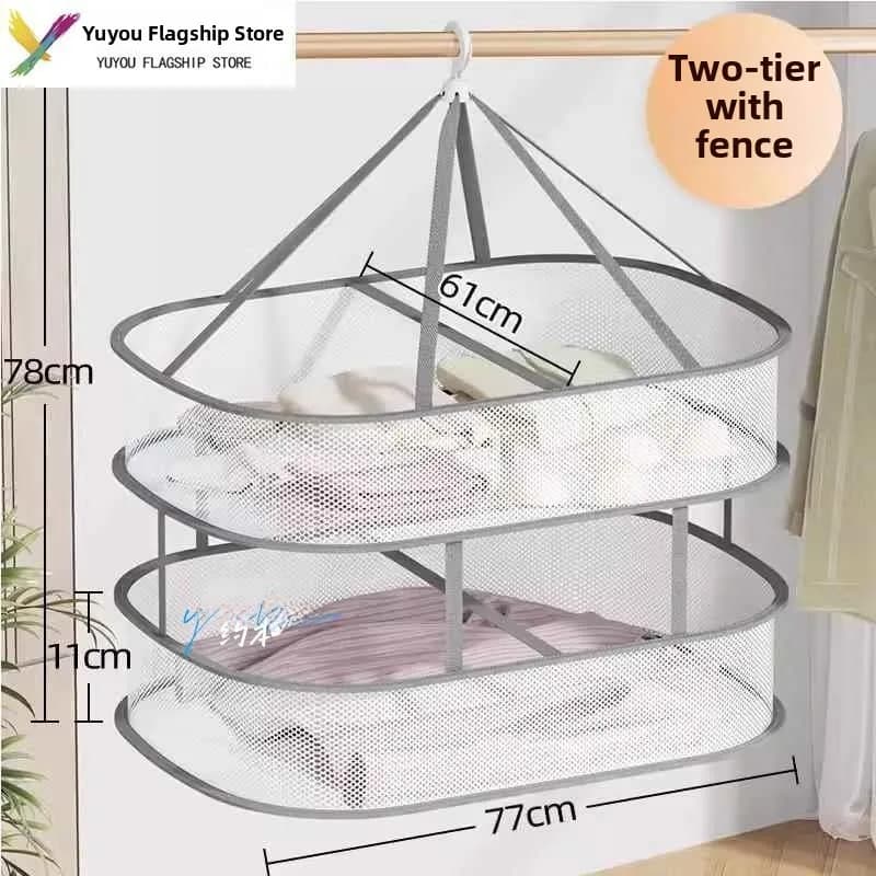 Flat Layout Clothes Drying Rack Sweater Socks Woolen Sweater Drying Basket Clothesline Net Bag Shirt Dryer Holder Organizer