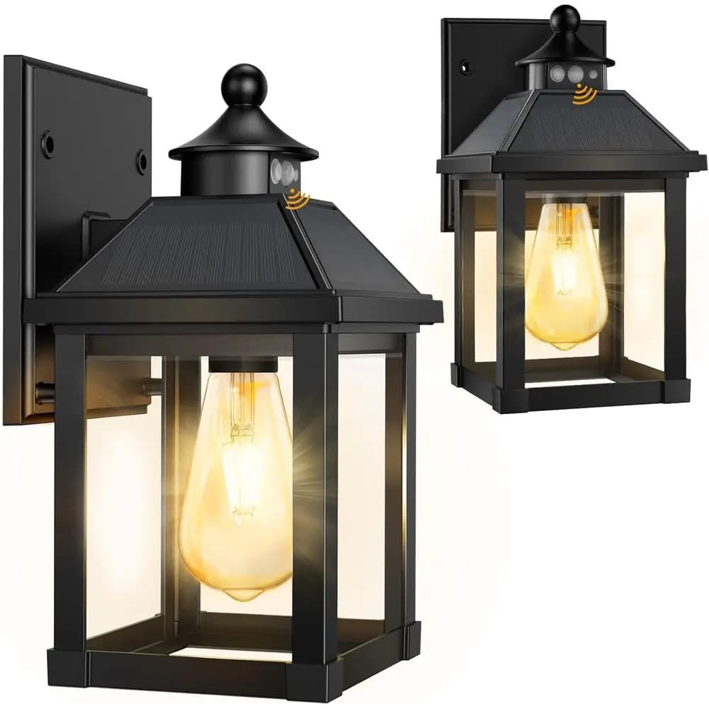 Luci da esterno per portico, applique da esterno con sensore di movimento, lampada da parete impermeabile per garage, portico, giardino, porta d'ingresso, 5,8 x