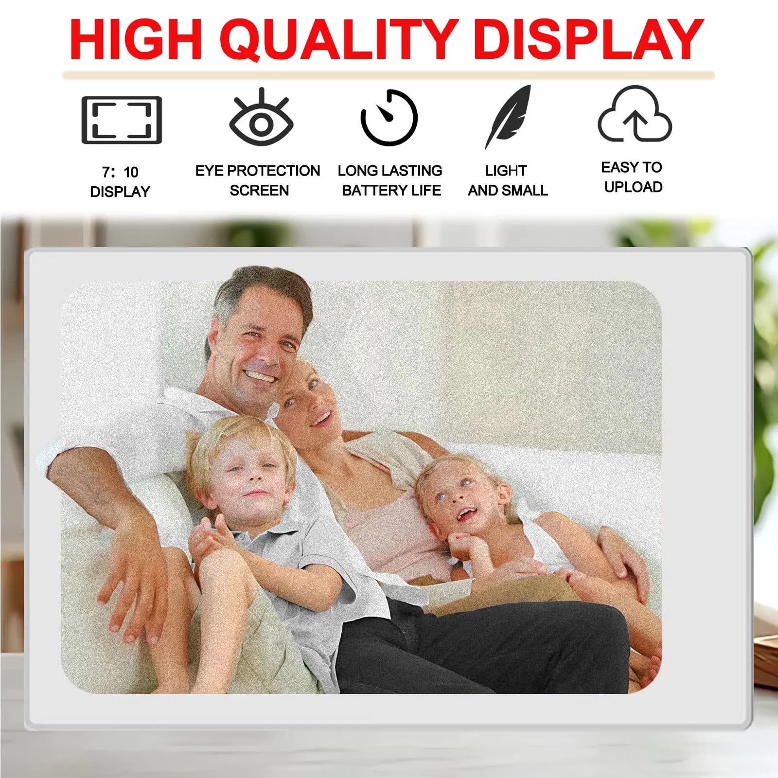 Digital Photo Frame 4 Inch E-ink Screen 4 Colors Display Wireless Smart Photo Frame Perfect Gift for Elderly Lovers Families