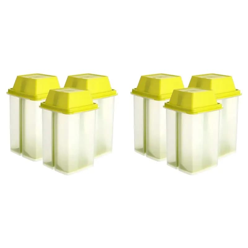ABFU-6 Pieces Jalapeno Pickle Containers With Strainers Square Dispensers For Pickled Food Kitchen Tools Green