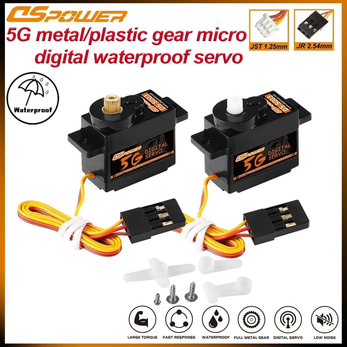 DSPOWER 5G Micro Digital Servo ingranaggi in metallo/plastica impermeabile per aereo RC Drone Quadcopter Elicottero ad ala fissa Wltoy K969 K989