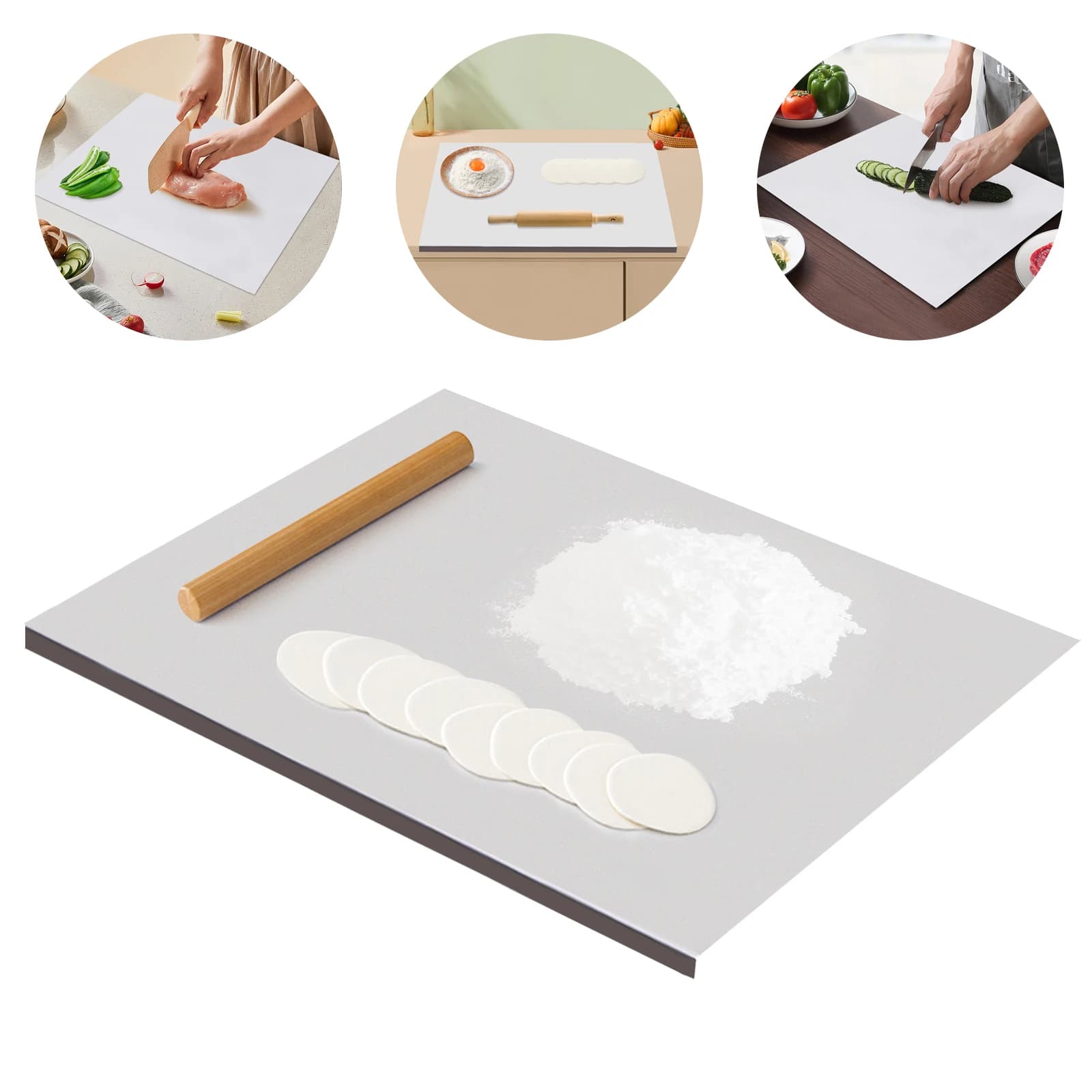Tagliere in acciaio inossidabile 60x40 cm Grande tagliere in metallo antiscivolo Tappetino per pasticceria da cucina