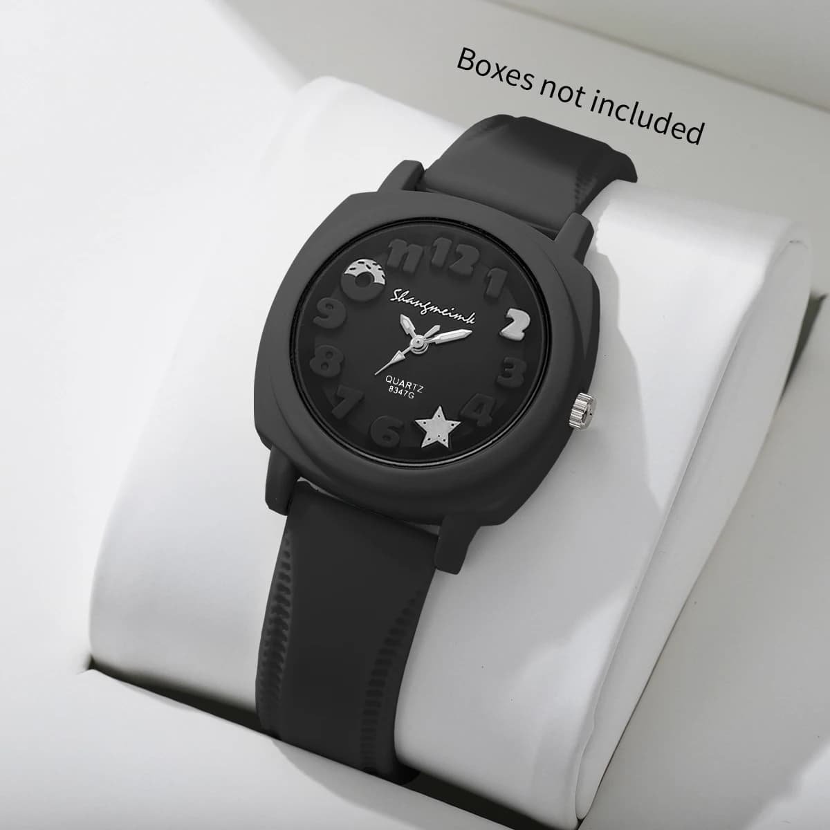 Orologio da donna al quarzo con quadrante arabo 3D alla moda, cinturino in silicone color caramello, orologi quadrati, Reloj Mujer (senza scatola)