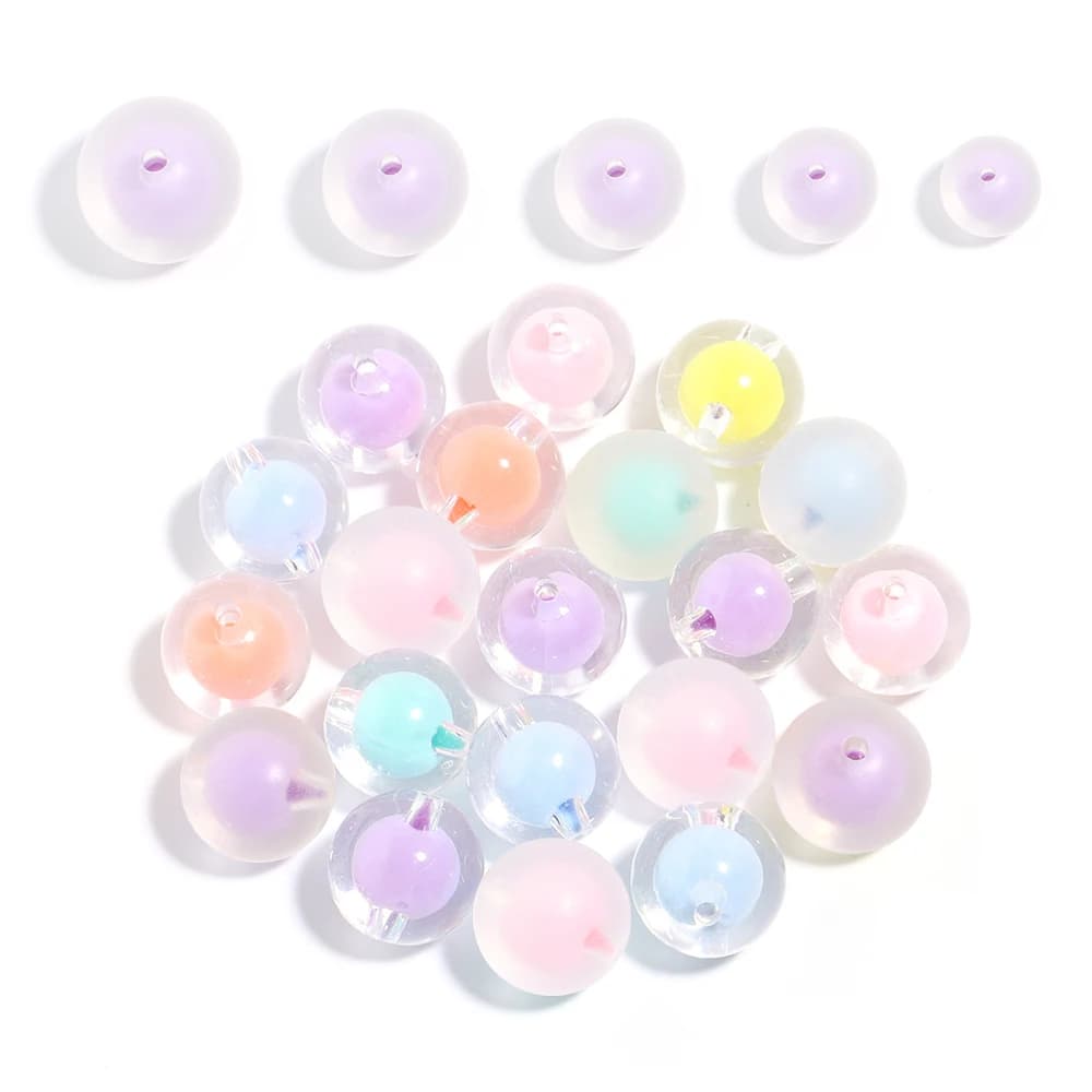 30-100Pcs 8/10/12/14/16mm Perline in acrilico colorate Perline rotonde opache sciolte per gioielli che fanno accessori collana braccialetto