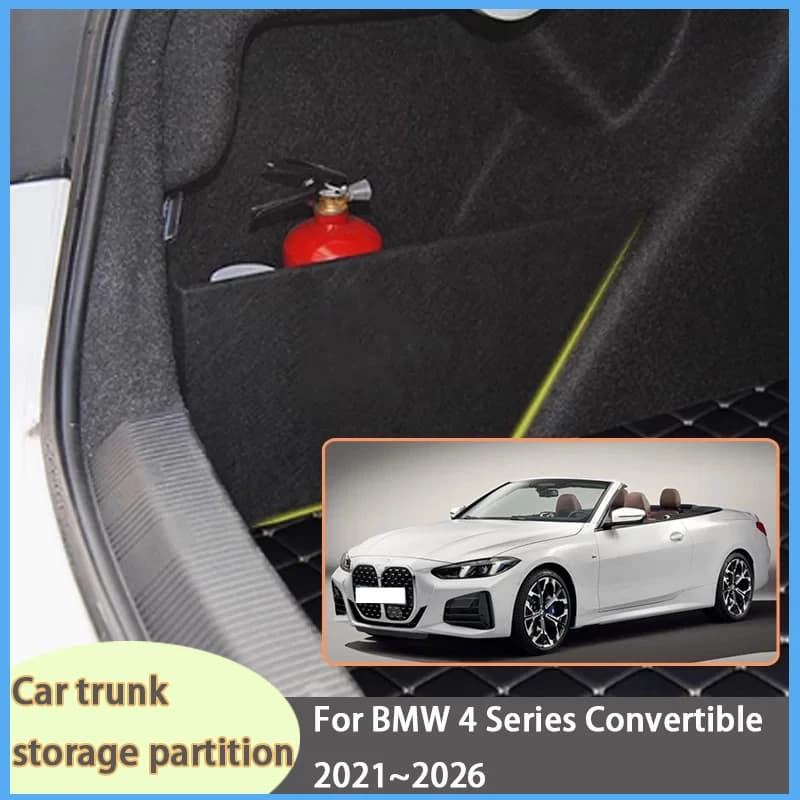 Organizer per Bagagliaio BMW Serie 4 Cabriolet 2021~2026 G23, Divisorio Laterale e Scatola Portaoggetti Interna