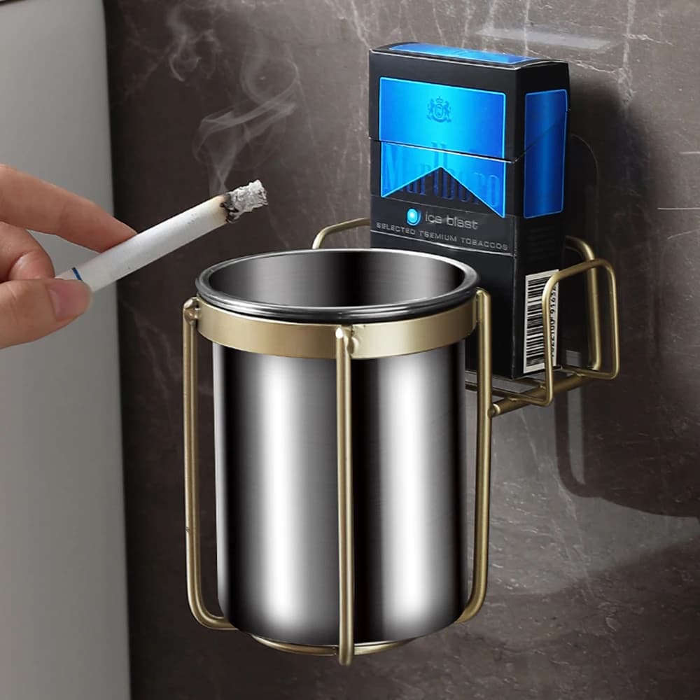 Posacenere per sigarette a parete Posacenere per erbacce Posacenere per portasigarette impermeabile con griglia di stoccaggio per la toilette della camera da letto di casa