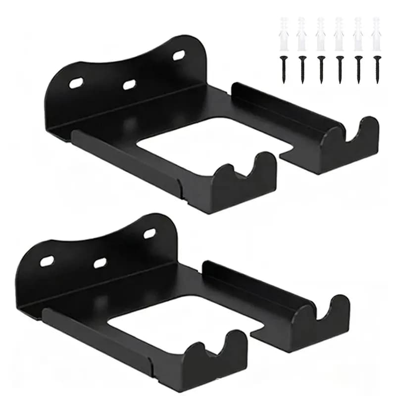 2 set of wall brackets for chainsaw, durable, metal, to store in an organized way chainsaws and garden tools-