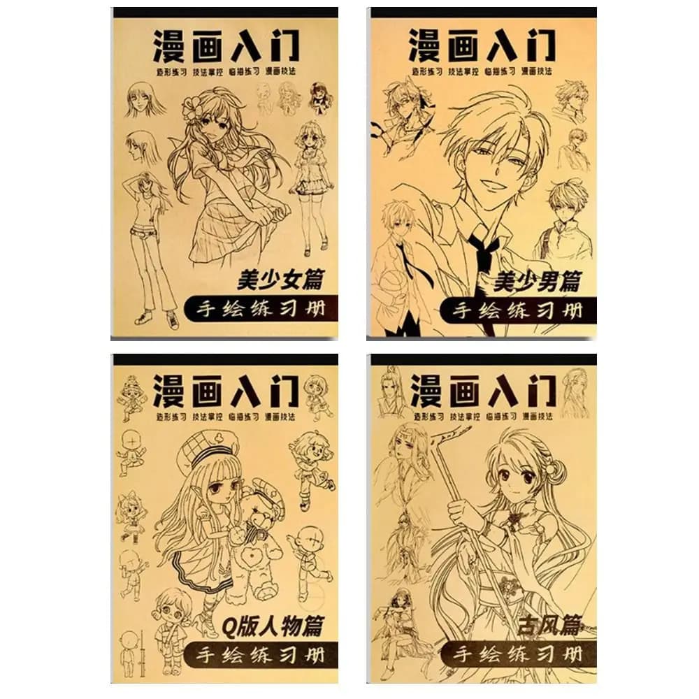 Comics Girl Boy Anime Hand Drawn Book Tracing Novice Zero Basic Manga Sketching Tutorial Practice Drawing Comics Line Draft Book