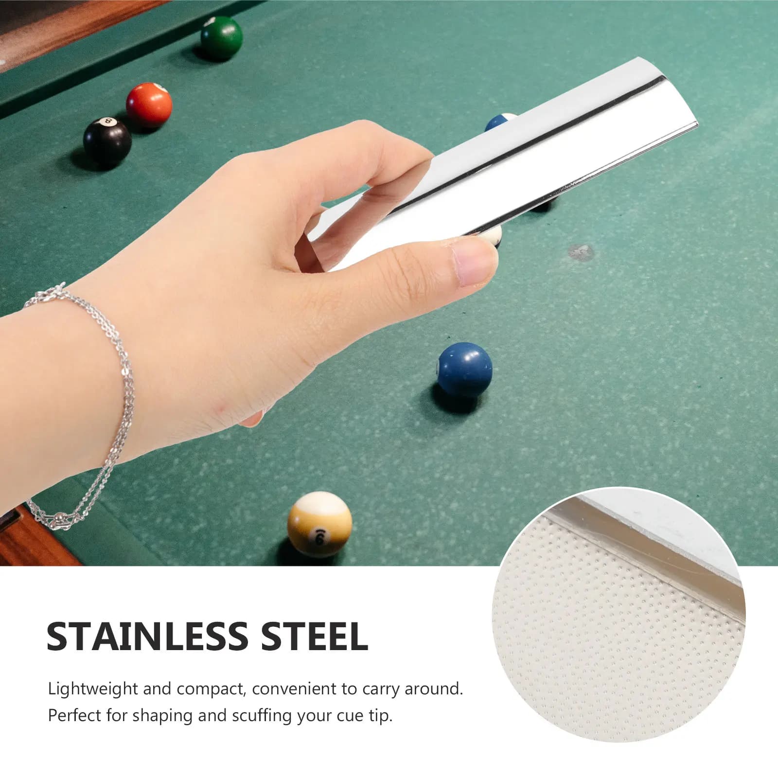 Strumento Professionale per Modellare le Punte delle Stecche da Biliardo in Acciaio Inossidabile, Attrezzo per Riparare le Punte per Giocatori di Pool e Snooker, Modellamento Confortevole