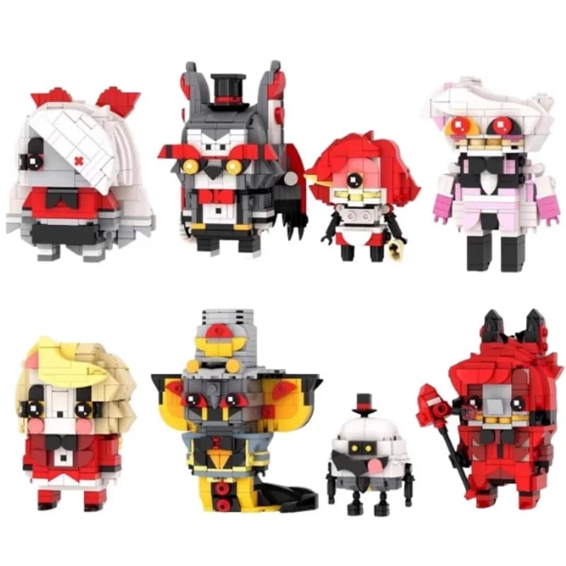 Blocchi da Costruzione Anime Hazbin Hotel Fangtouzai, Modellino di Personaggi Anime, Giocattolo di Assemblaggio a Piccole Particelle, Regalo